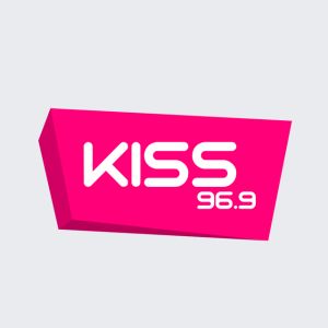 Logo of radio station KISS FM