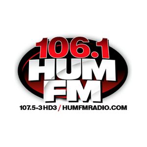 Logo of radio station 106.1 HUM FM