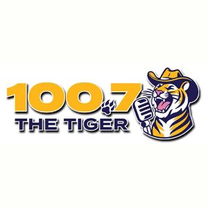 Logotipo de la emisora ​​de radio WTGE 100.7 The Tiger