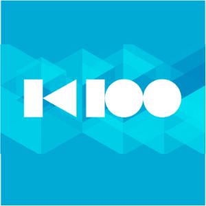 Logo of radio station K100 (Kaninn FM)