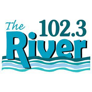 Logotipo de la emisora ​​de radio KWRL 102.3 The River