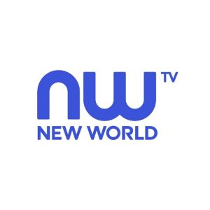 Logo of radio station New World TV - English