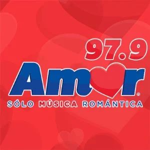 Logo of radio station Amor 97.9 FM Querétaro